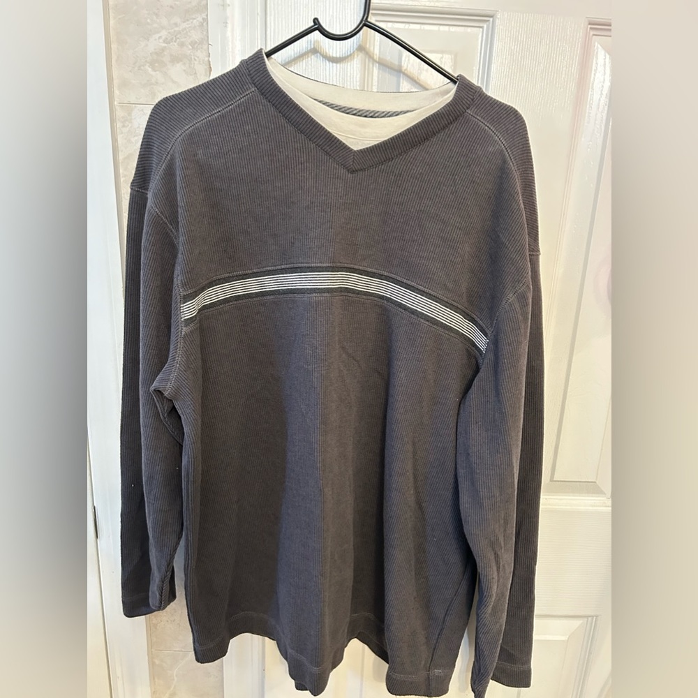 Large Long Sleeve Gray Sweater Shirt